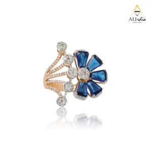 Sapphire Bloom Diamond Ring