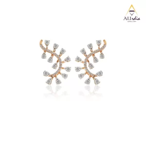 Leaf Whirl Diamond Earrings