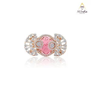 Carved Grace Diamond Ring