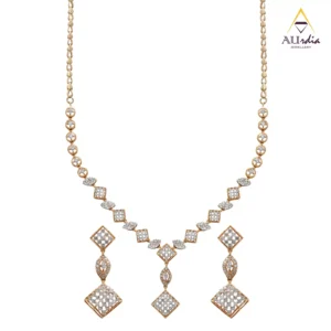 Diamond Grid Necklace Set