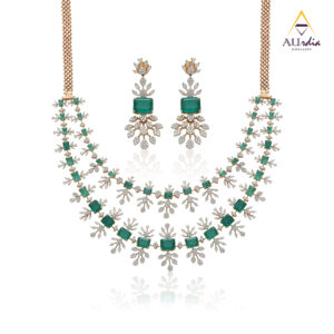 Emerald Majesty Diamond Necklace Set
