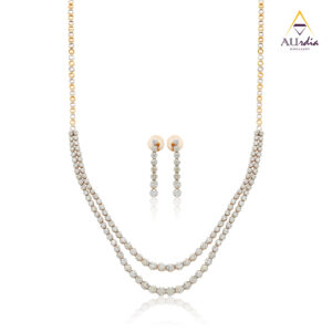 Glistening Cascade Diamond Necklace  Set