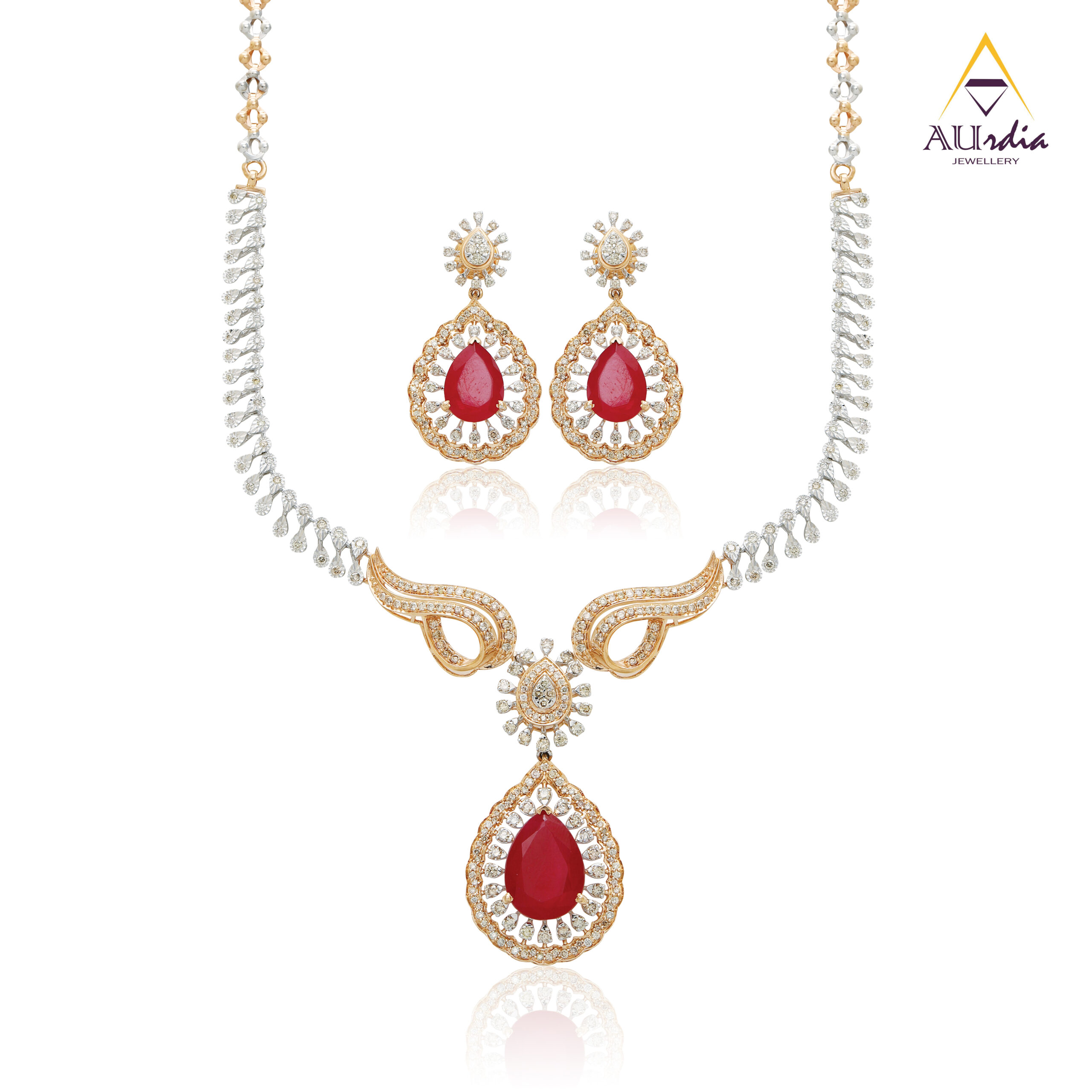 Aurelia Ruby Elegance Diamond Necklace Set