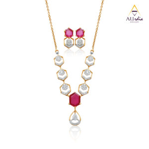 Cluster Blossom Diamond Necklace Set