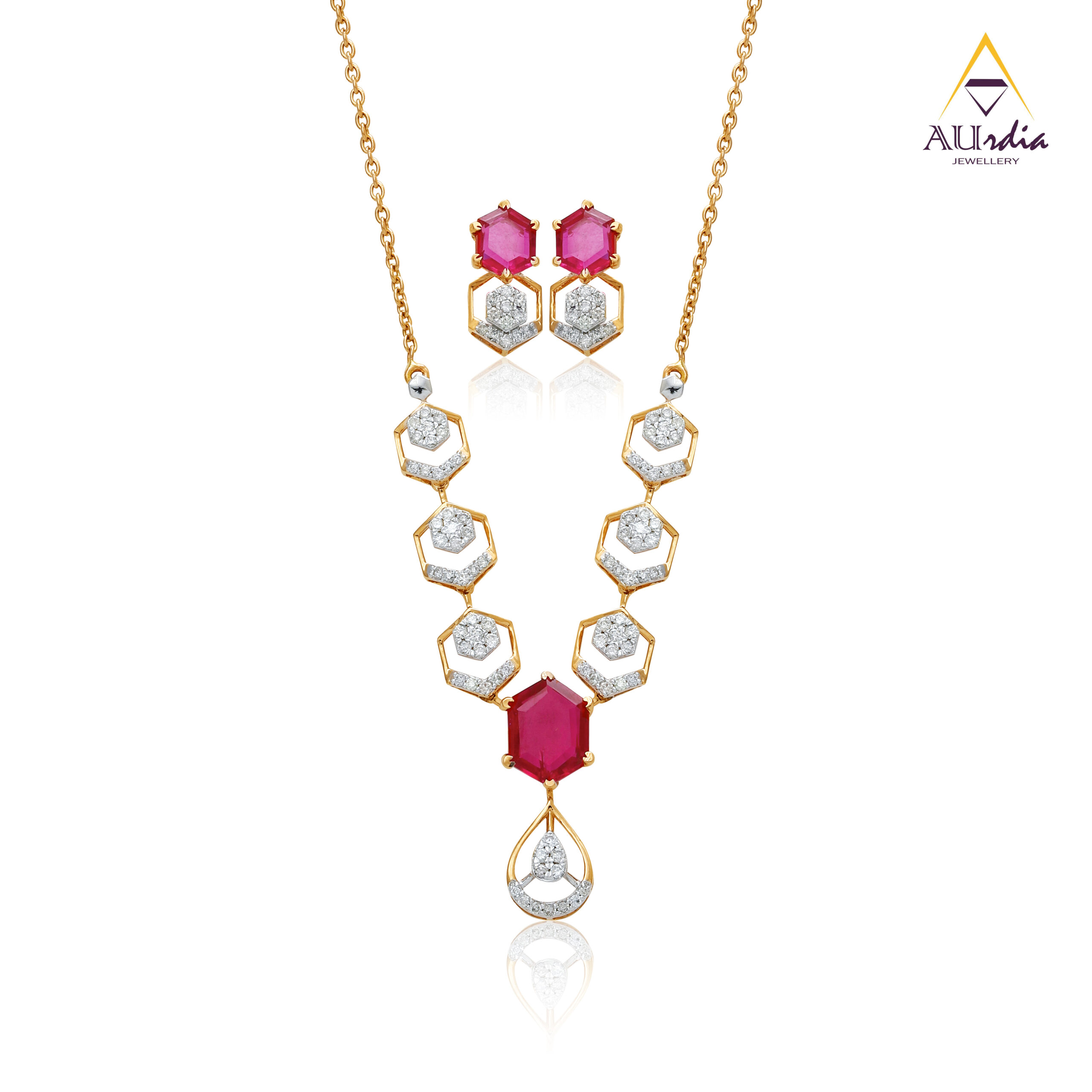 Cluster Blossom Diamond Necklace Set