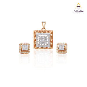 Matte & Sparkle Diamond Pendant Set