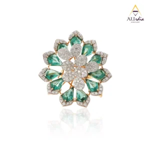 Emerald Blossom Diamond Ring