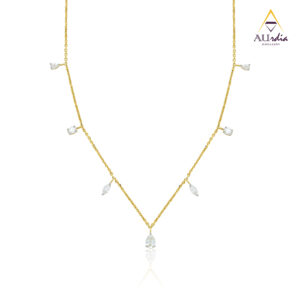 Radiant Droplet Diamond Chain Necklace