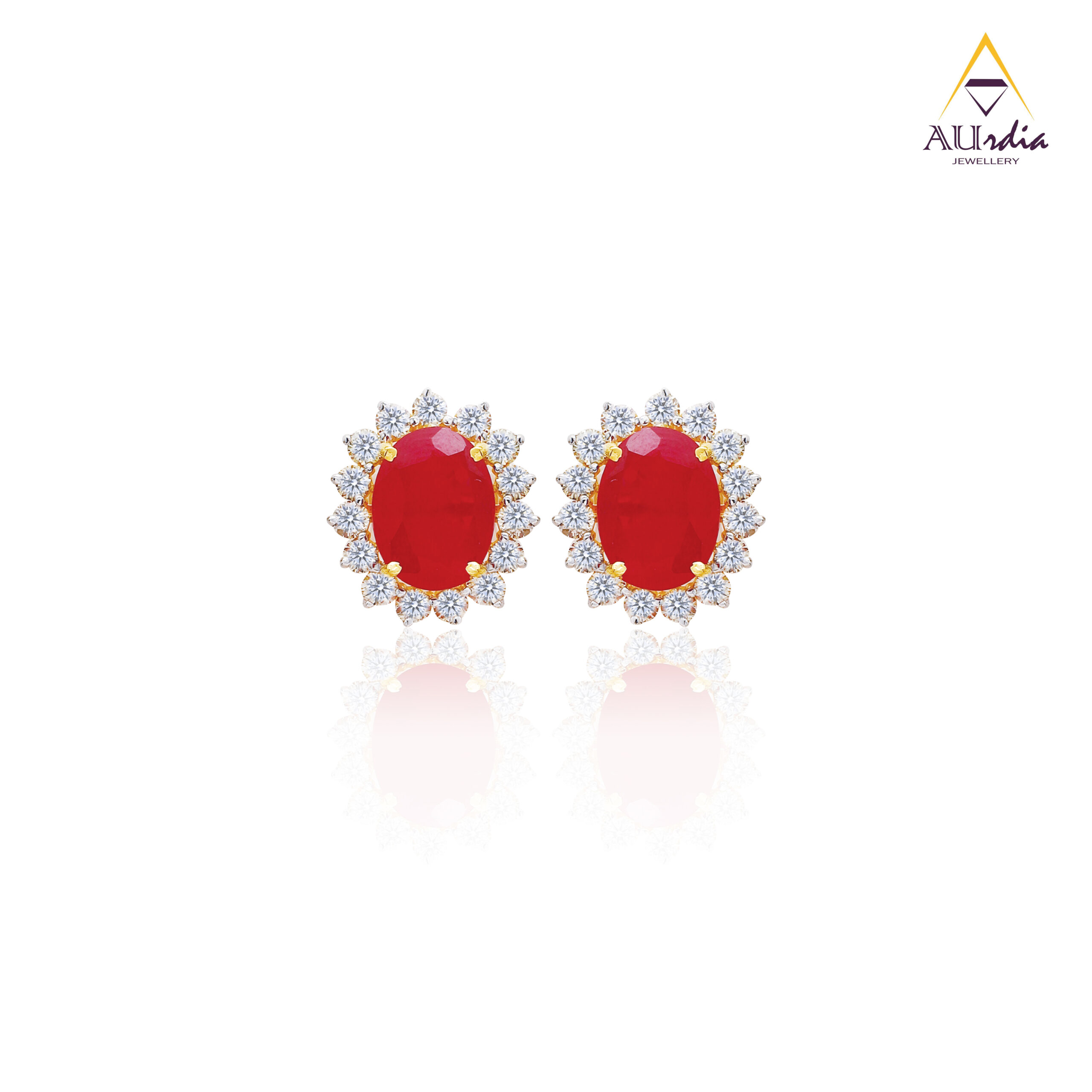 Royal Ruby Cluster Studs